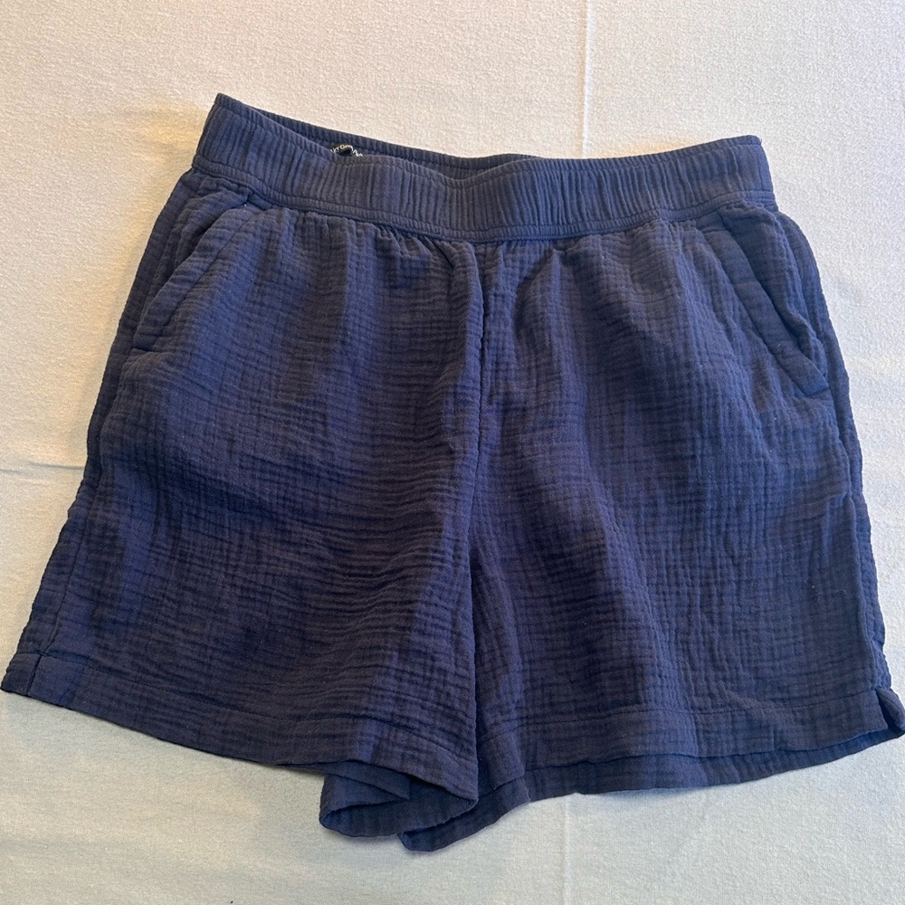 Talbots Navy Blue Cotton Gauze Women's Shorts Size M